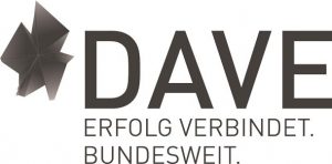 Logo von DAVE mit dem Slogan 'Erfolg verbindet. Bundesweit.' in klarer Schrift.