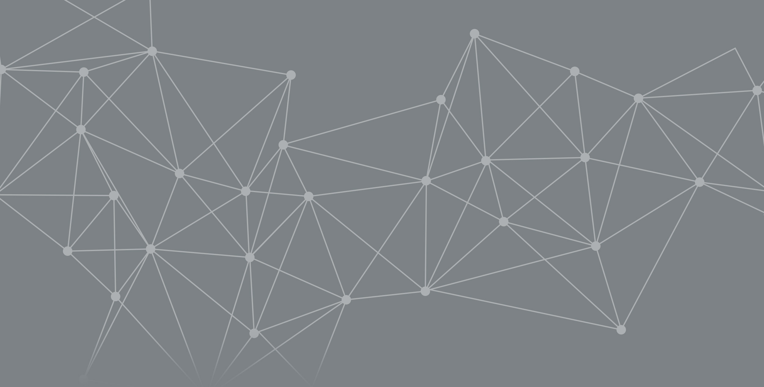 Grafische Darstellung eines Netzwerks mit Linien und Punkten auf grauem Hintergrund.